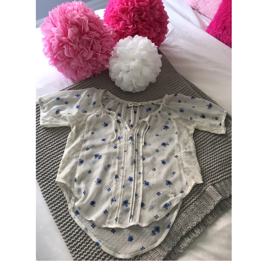 Abercrombie Kids White Floral Blouse